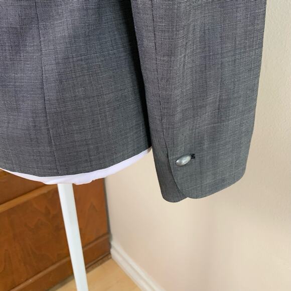 Kasper Size 8 Women's One Button Blazer Jacket Gray Career Work Minimalist - Picture 10 of 12